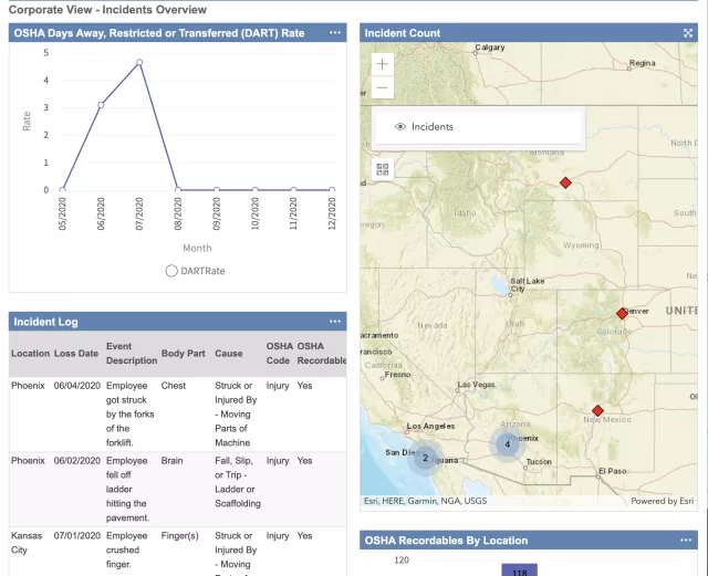 EHS Dashboard Screenshot