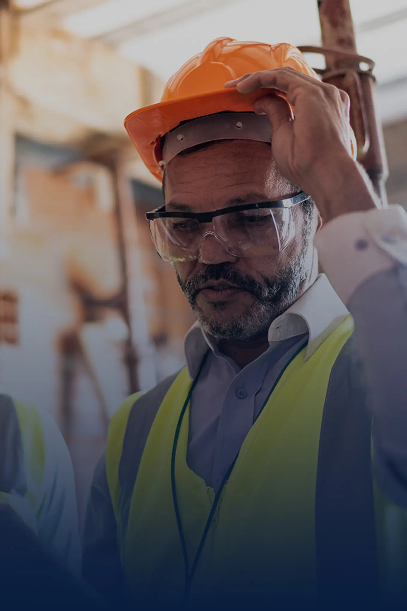 man in hardhat on construction site