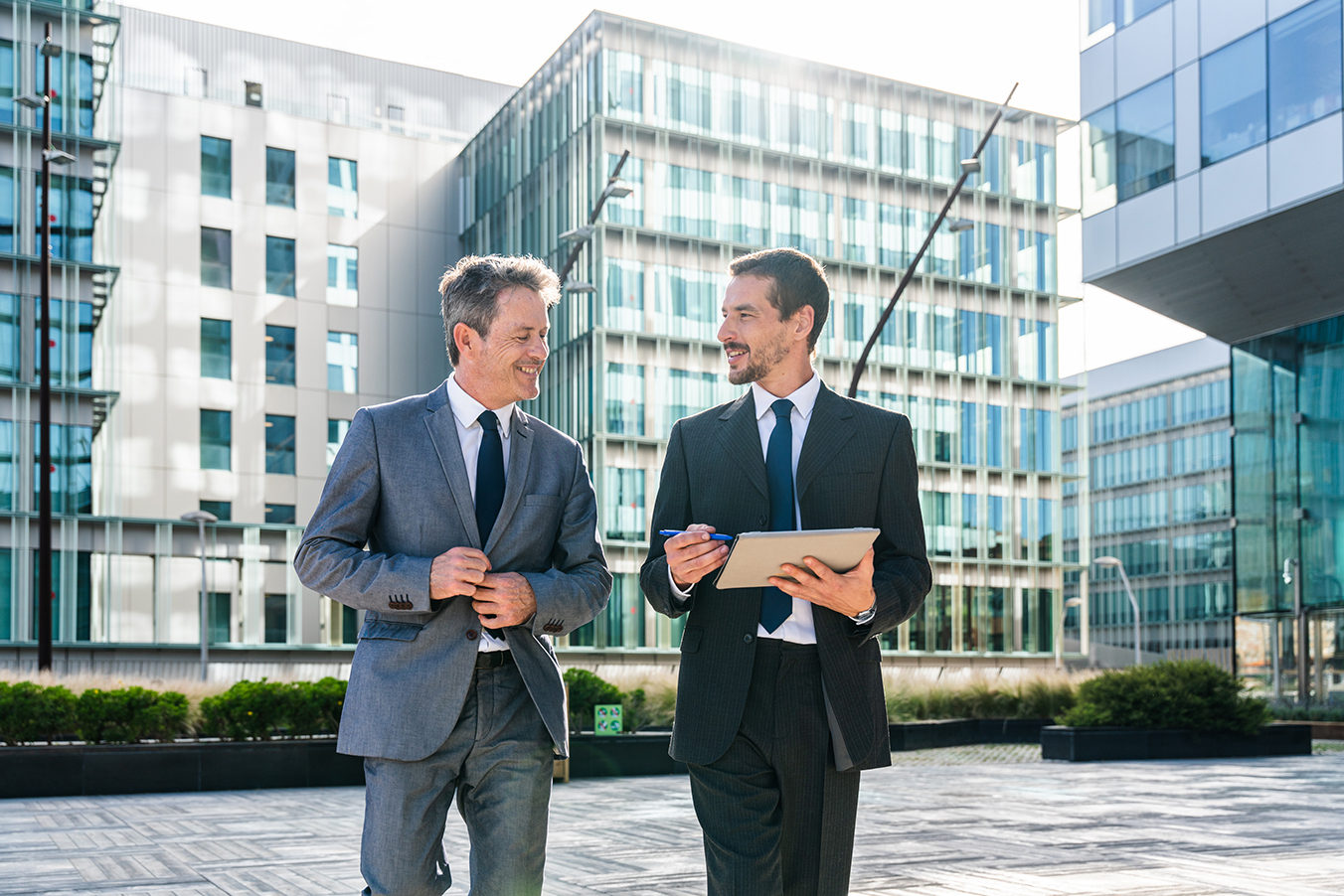 Business people meeting in a business park